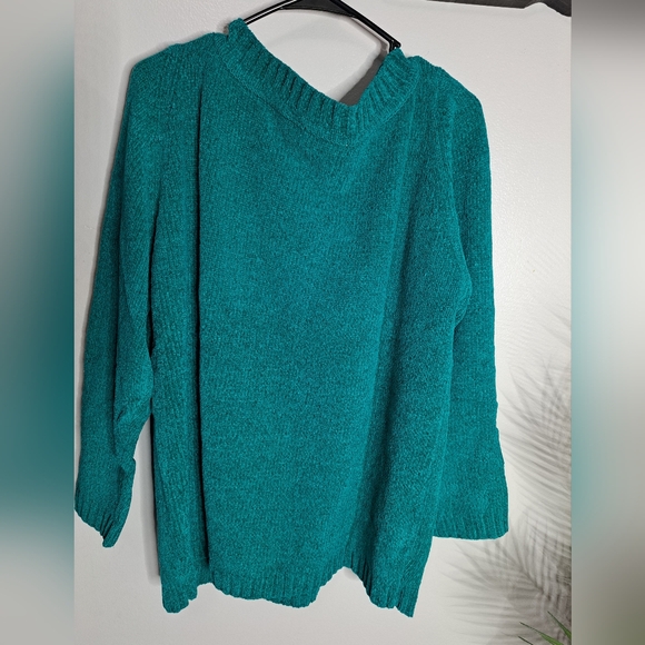 Vintage 1980's Jennifer Moore Chunky Knit Pullover Sweater Rich Green Sz LG - Picture 4 of 4